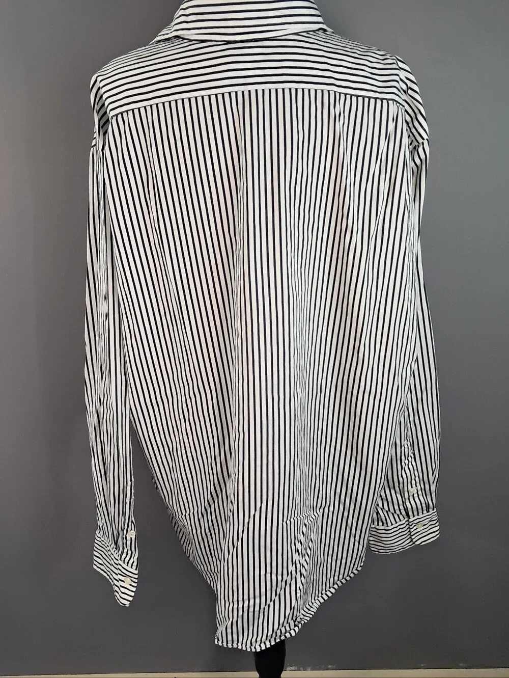 Polo Ralph Lauren Mens Black/Navy Striped Button Front Classic Fit Shirt XXL